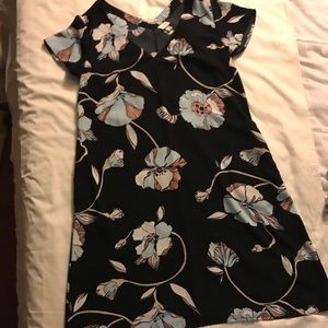 A New Day -Short Sleeve Floral Navy Dress - Sz. M